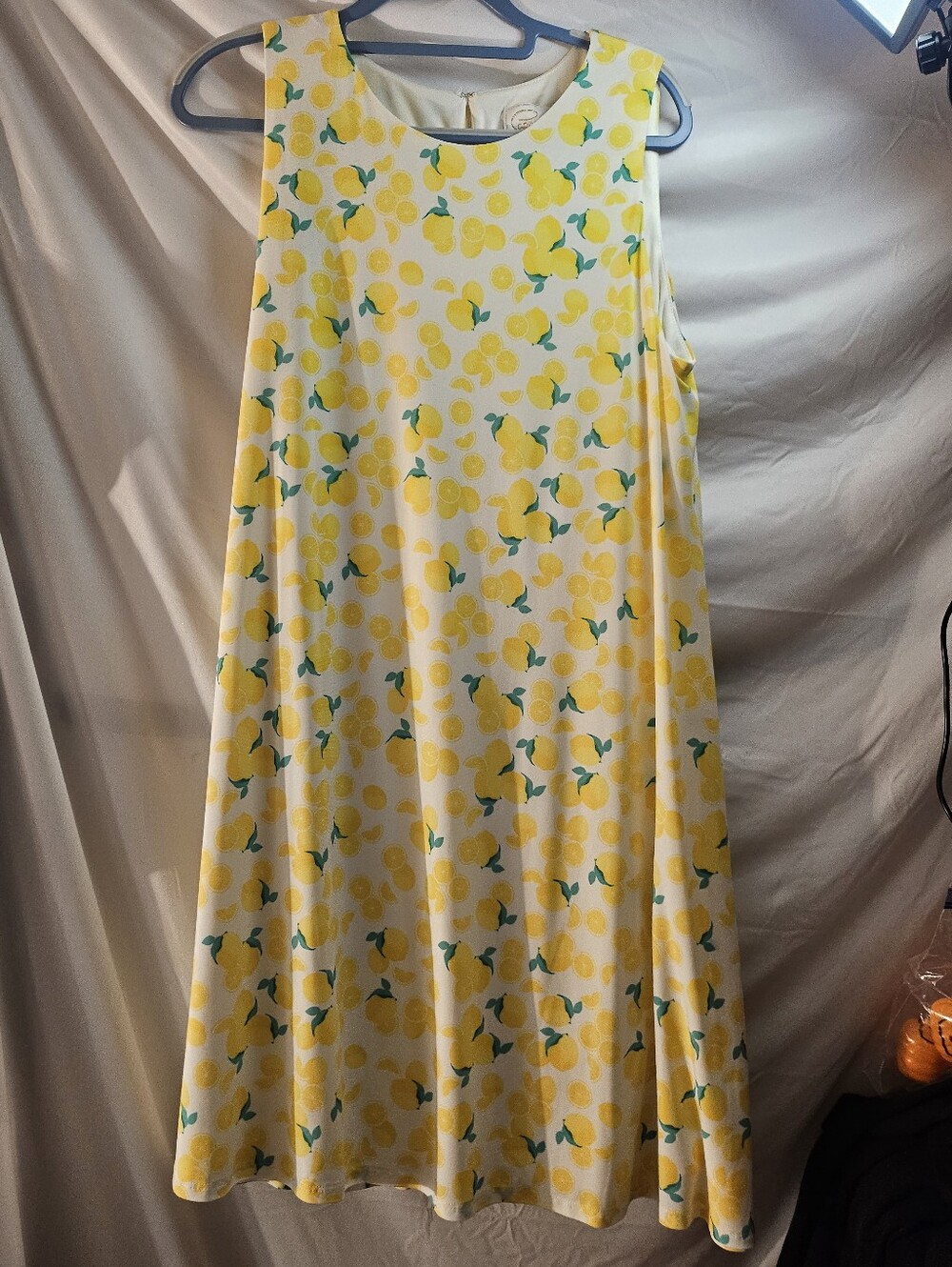 Pappagallo Dress Xl Yellow White When Life Gives You Lemons Swing  NWT